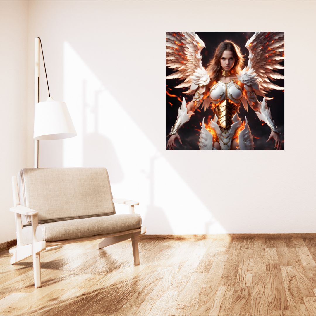 Flaming Ascension Poster: Angel of Fire Canvas