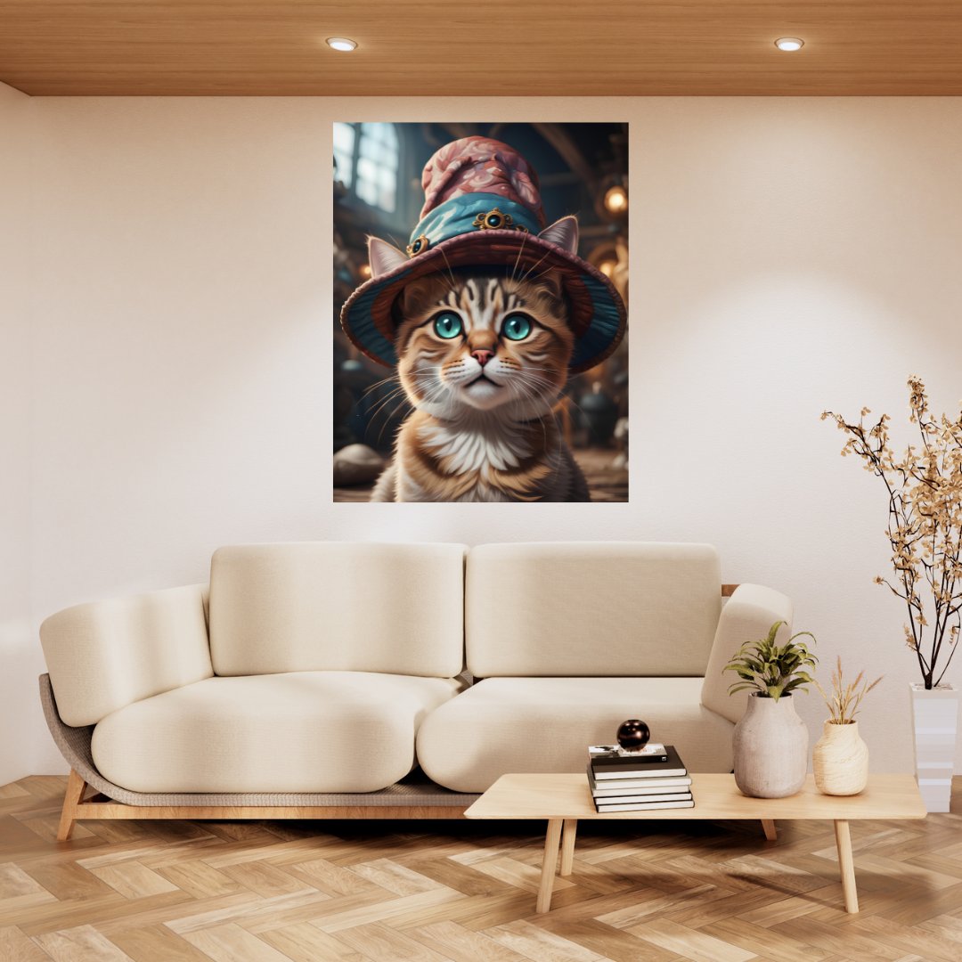 Magic Canvas Poster - The Witch Cat with Ocean Eyes