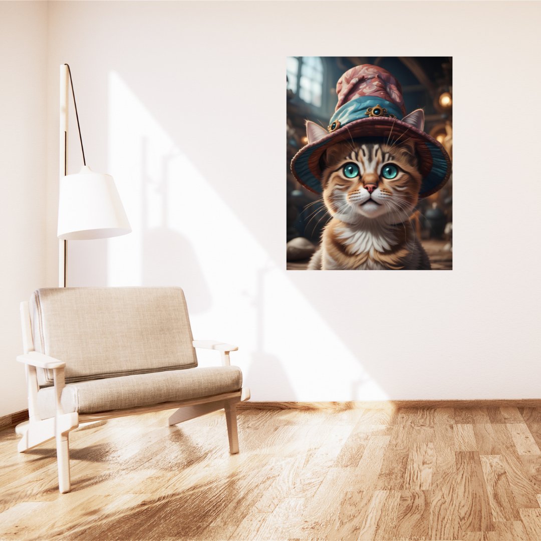 Poster Toile Magique - Le Chat Sorcier aux Yeux d'Océan