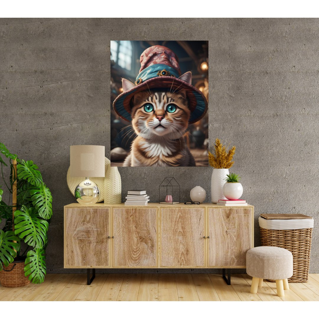 Magic Canvas Poster - The Witch Cat with Ocean Eyes