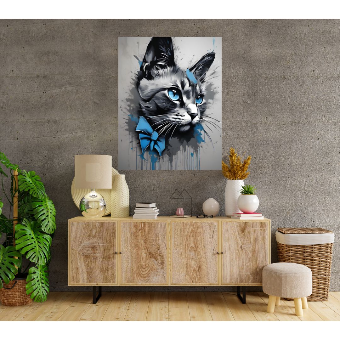 Feline Look Poster: Artistic Canvas in the Colors of Life