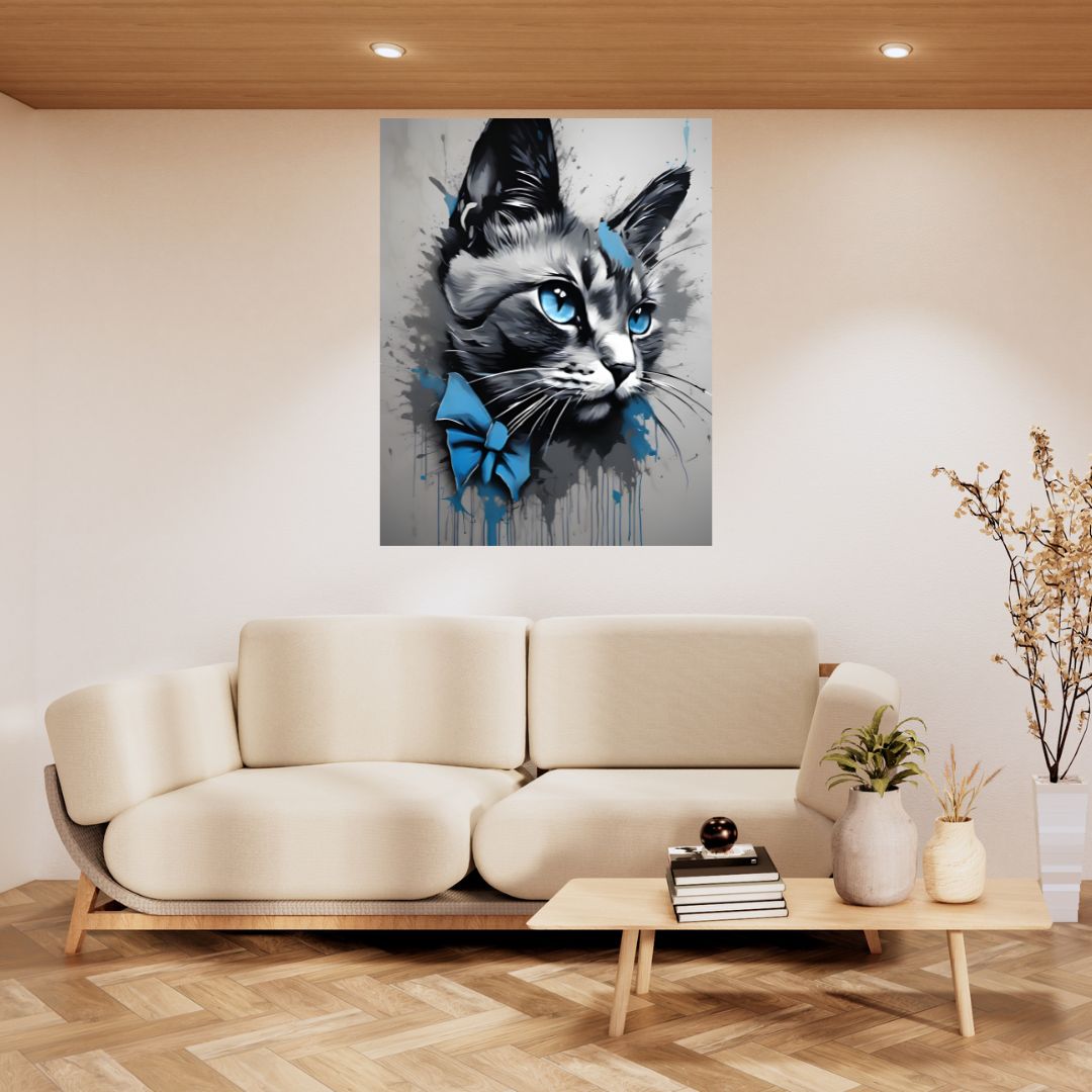 Feline Look Poster: Artistic Canvas in the Colors of Life