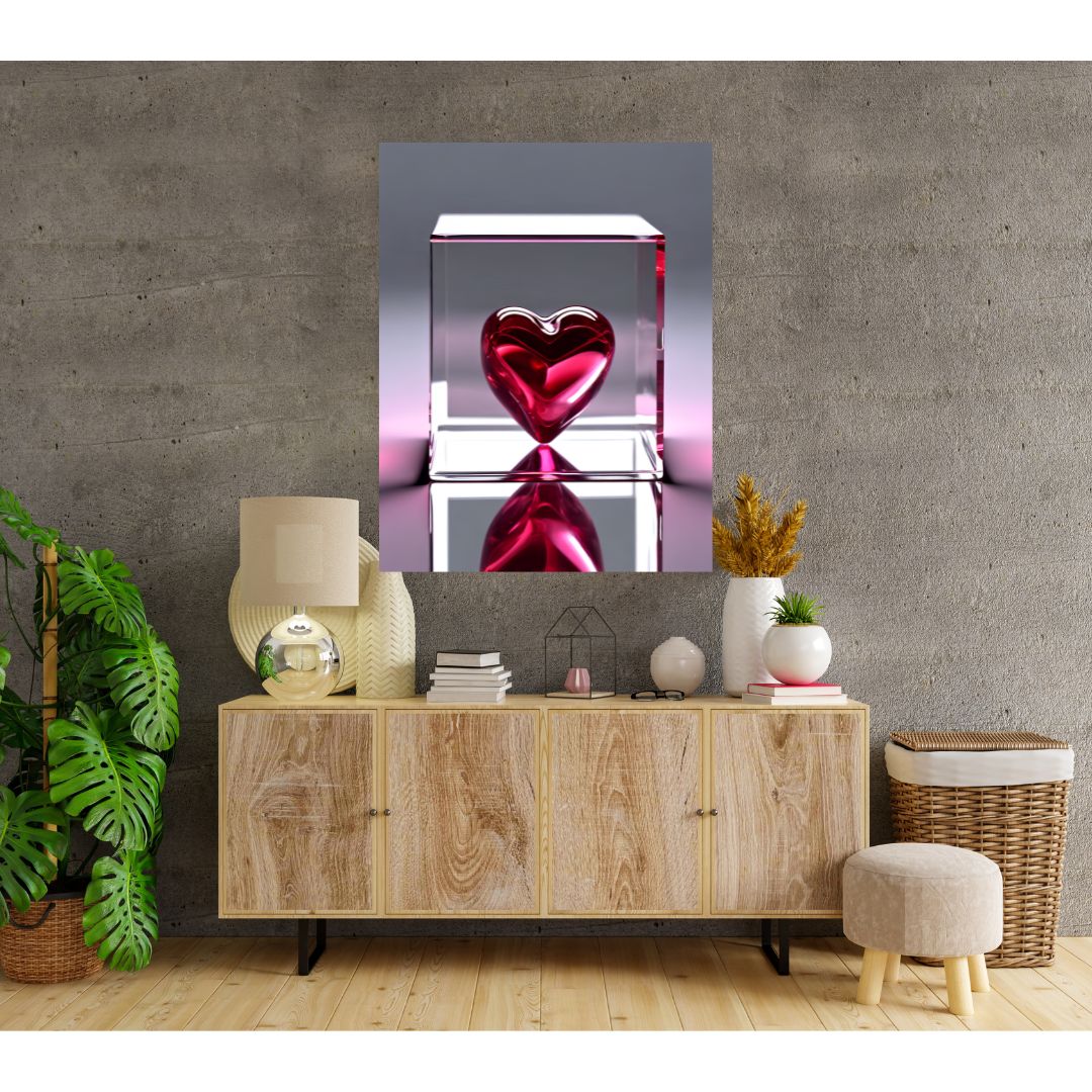 Crystal Heart Poster: Canvas of Pure and Timeless Love