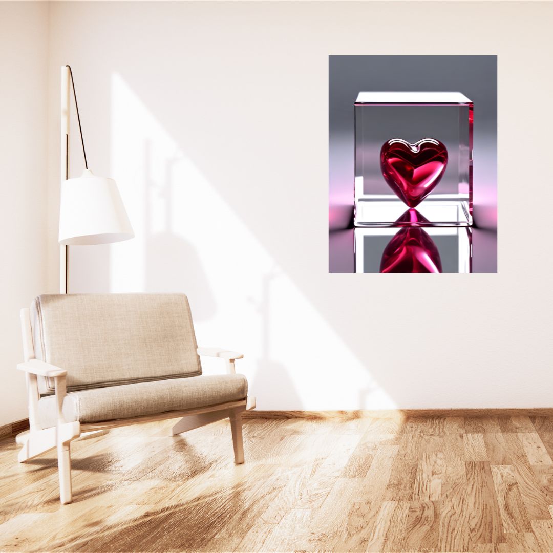 Crystal Heart Poster: Canvas of Pure and Timeless Love