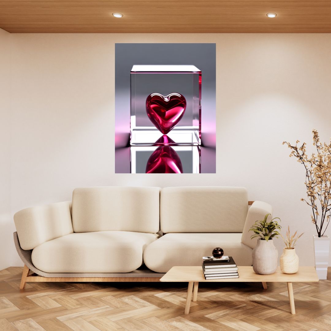 Crystal Heart Poster: Canvas of Pure and Timeless Love