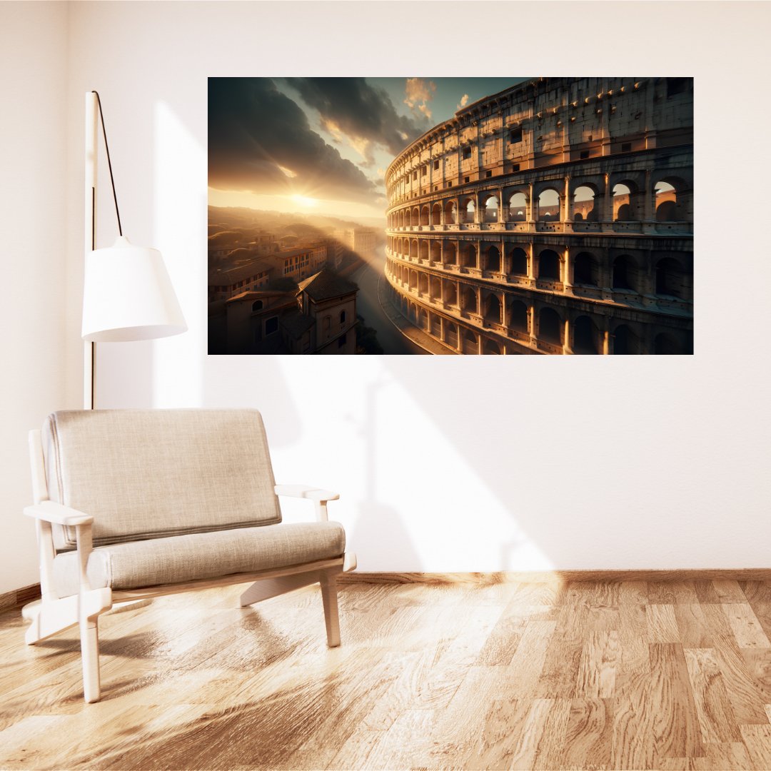 Roman Twilight Poster - Colosseum Painting