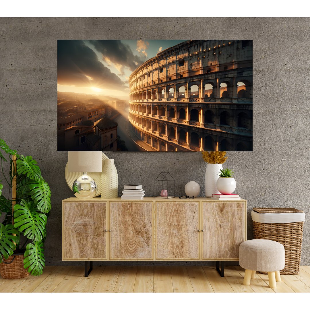 Roman Twilight Poster - Colosseum Painting