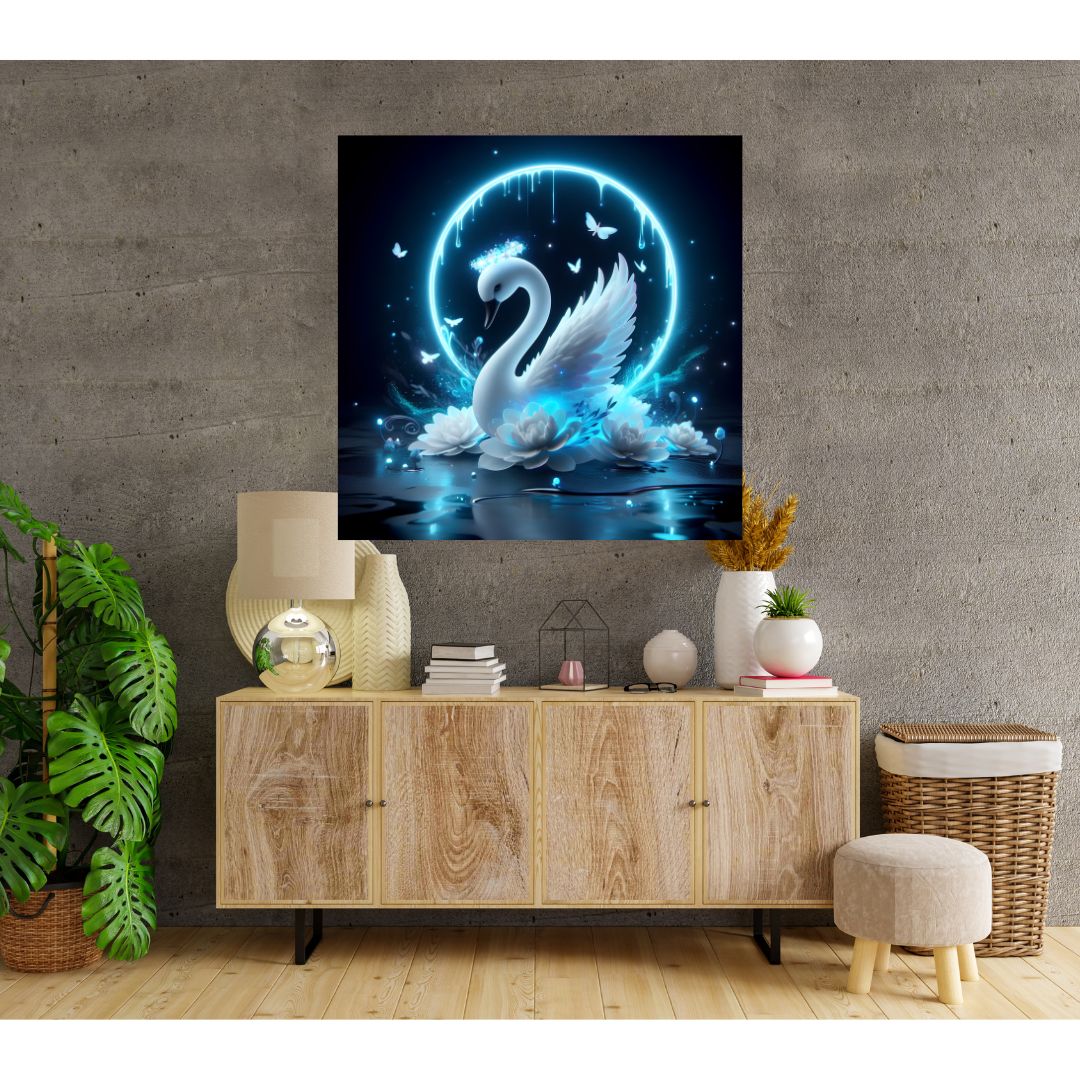 Aquatic Grace Poster: Enchanted Swan Canvas