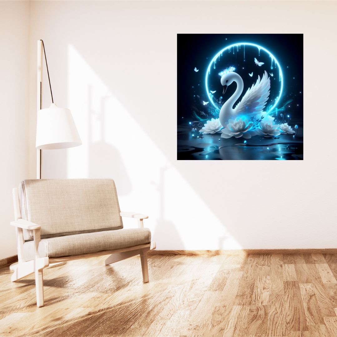 Aquatic Grace Poster: Enchanted Swan Canvas