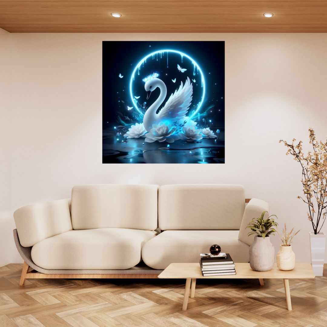 Aquatic Grace Poster: Enchanted Swan Canvas