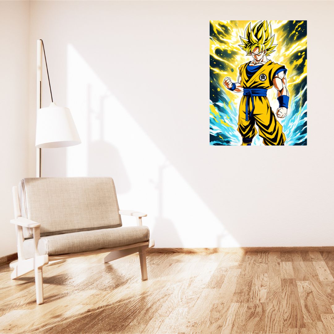 Super Saiyan Glow Poster - Energy and Power Canvas