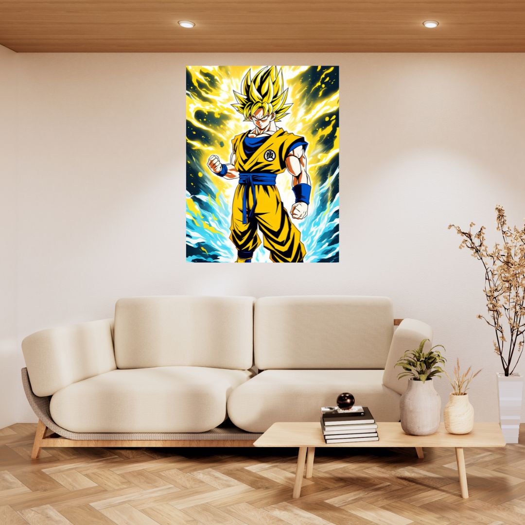 Super Saiyan Glow Poster - Energy and Power Canvas