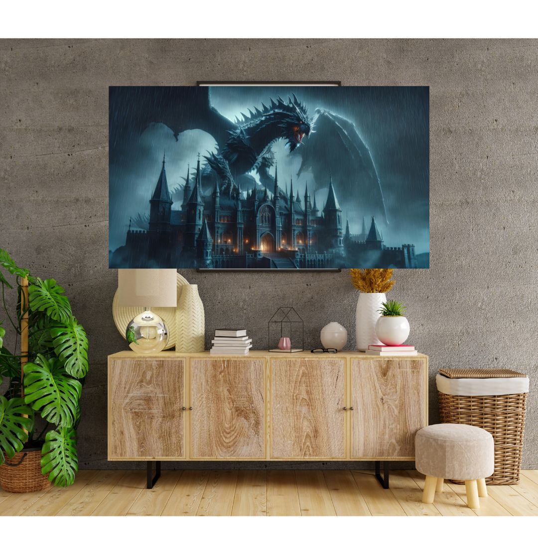 Gothic Storm Poster: The Dragon on the Castle