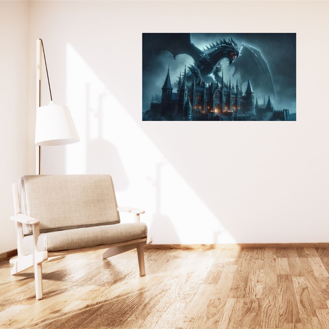 Gothic Storm Poster: The Dragon on the Castle