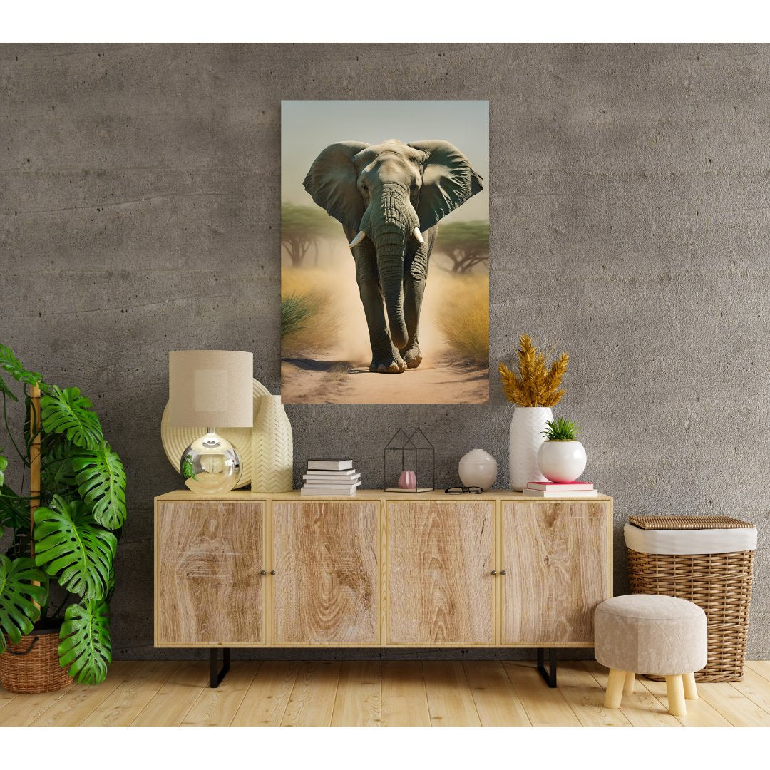 Elephant in the Savannah Poster