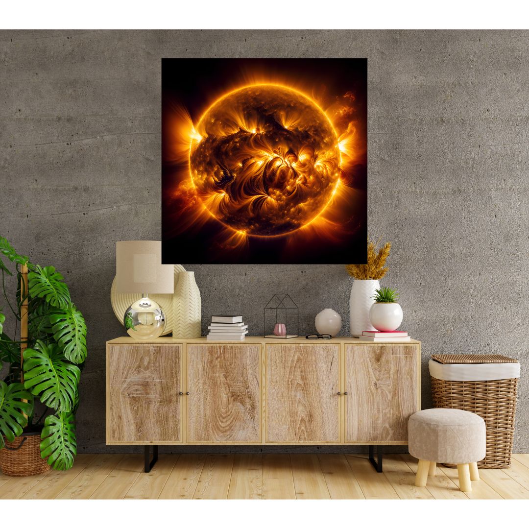 Poster Corona Ardente : Toile d'Éruption Solaire