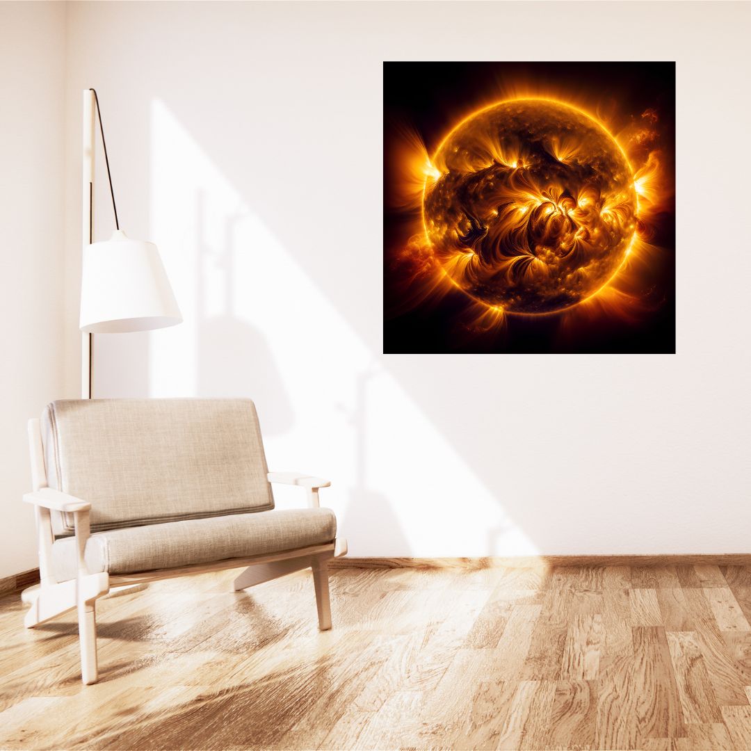 Poster Corona Ardente : Toile d'Éruption Solaire