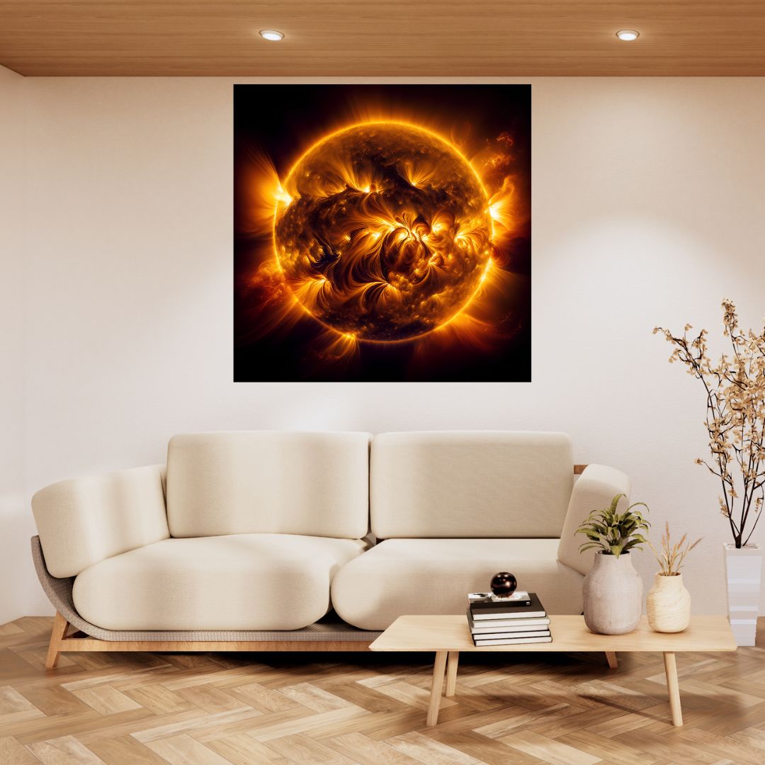 Poster Corona Ardente : Toile d'Éruption Solaire