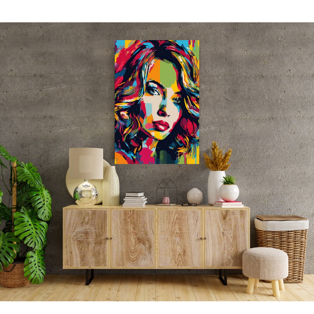 Poster Portrait Pop Art Femme : Explosion de Couleurs et d'Expression