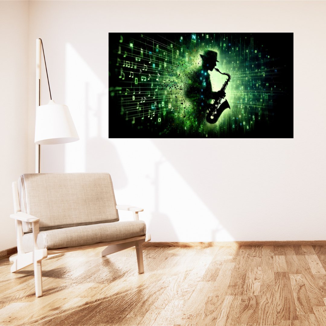 Cybernetic Jazz Canvas Poster - Digital Symphony