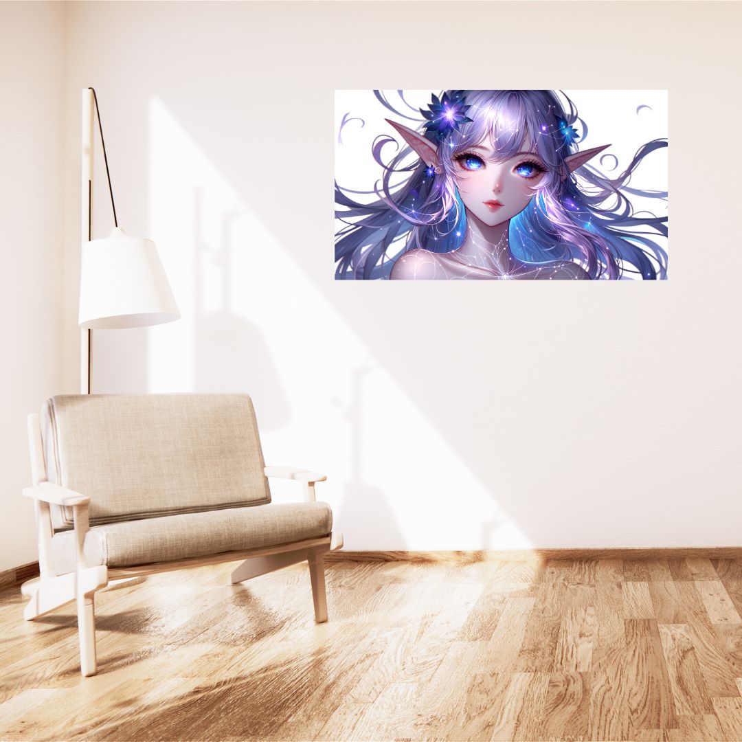 Astral Aurora Poster: The Celestial Elven Beauty