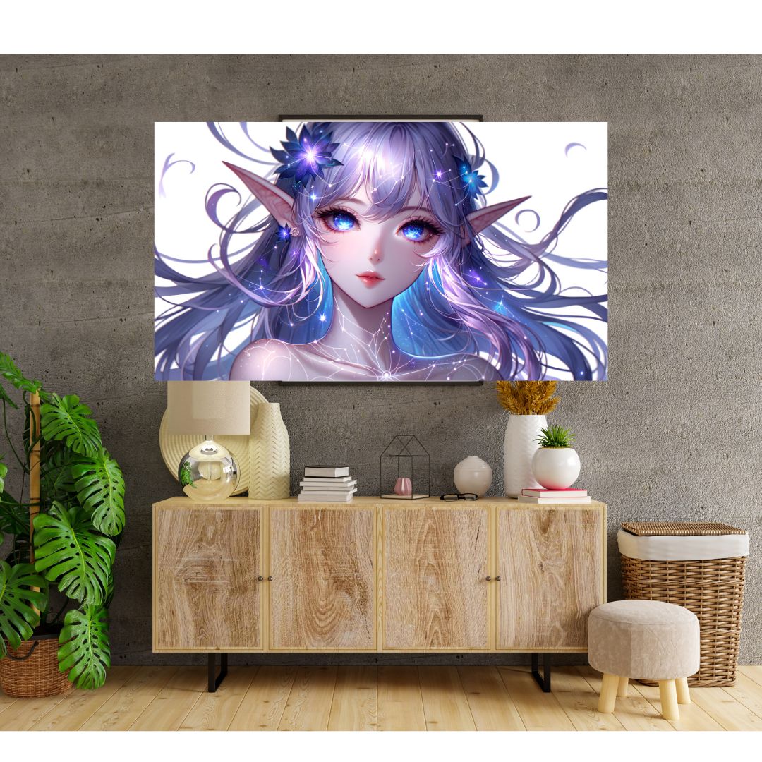 Astral Aurora Poster: The Celestial Elven Beauty