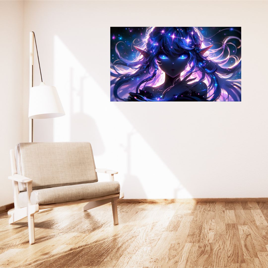 Ink Nebula Poster: Portrait of a Night Elf