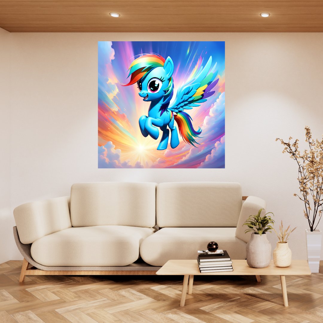 Póster Unicornio celestial: lienzo encantador para la habitación de los niños