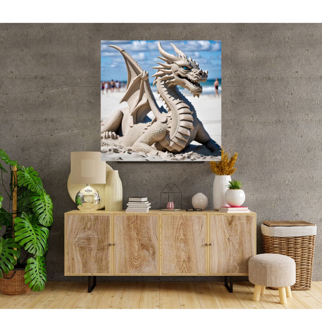 Poster Gardien des Grains: La Sculpture Draconique de Sable