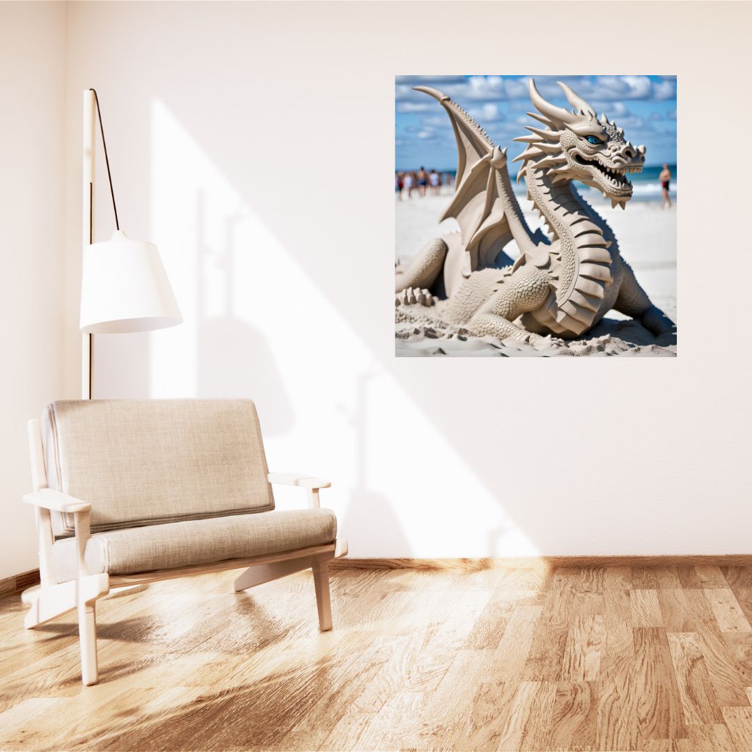 Poster Gardien des Grains: La Sculpture Draconique de Sable