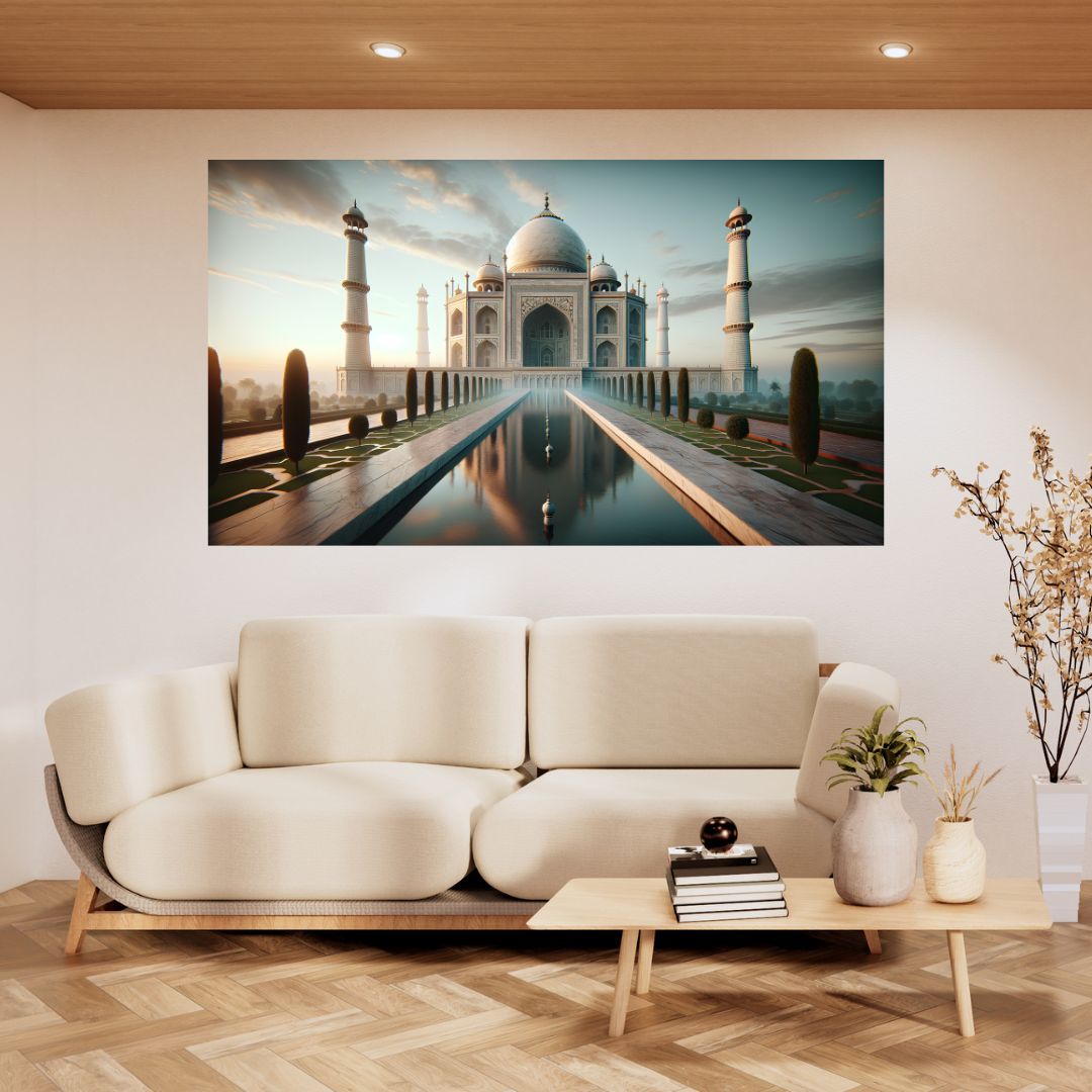 Taj Mahal at Dusk Poster – Artistic Escape Canvas