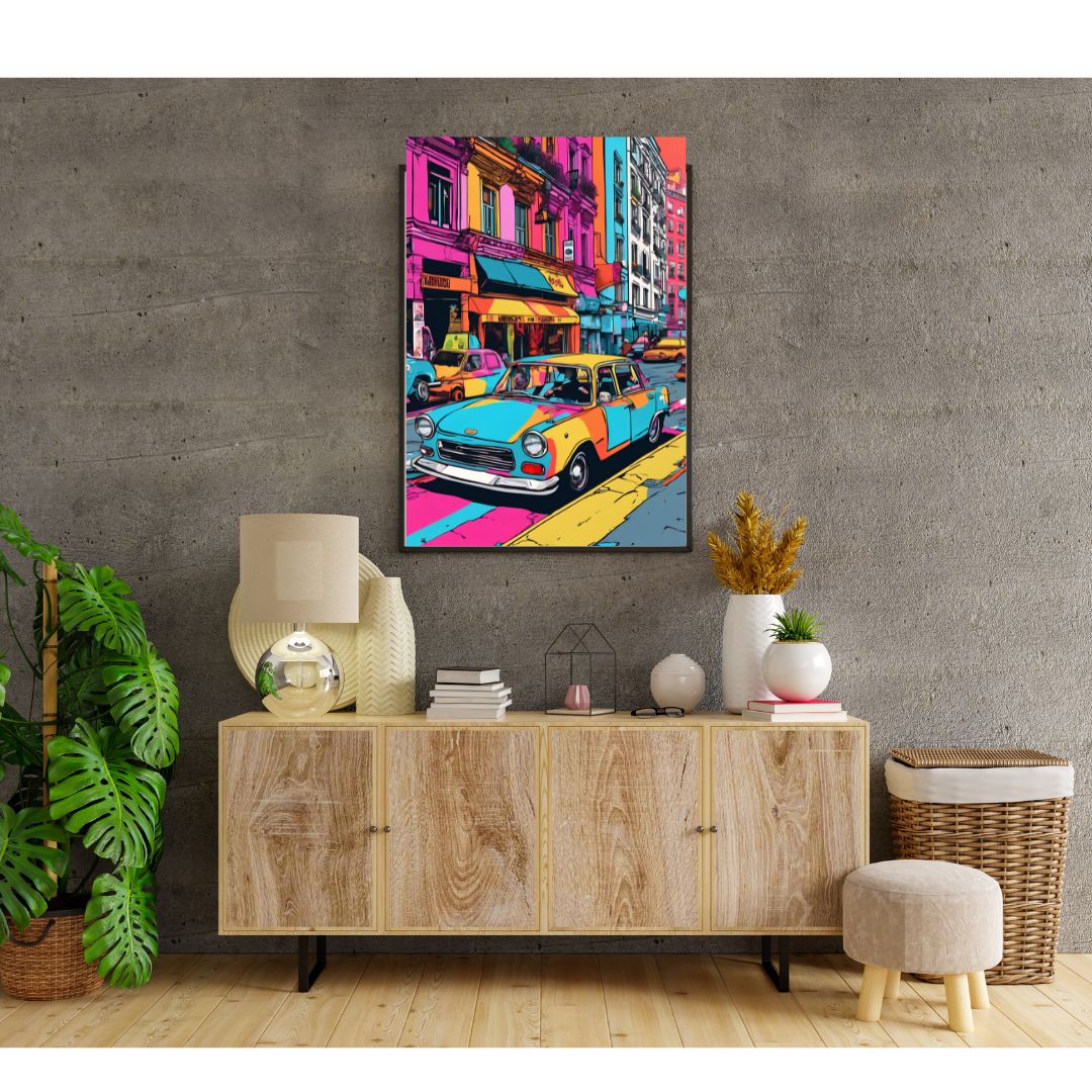 Chromatic Streets Poster: Living Pop Art Urbanism Canvas