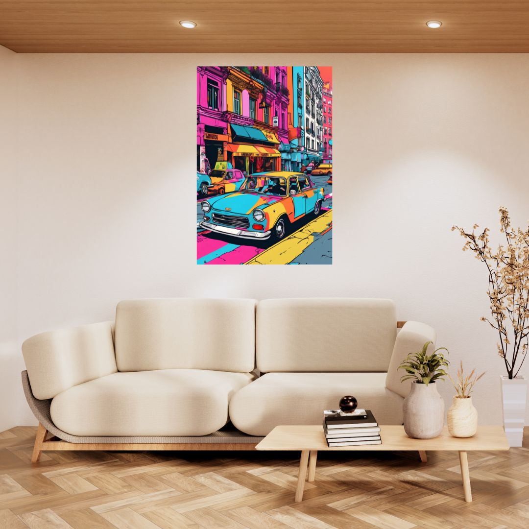 Chromatic Streets Poster: Living Pop Art Urbanism Canvas