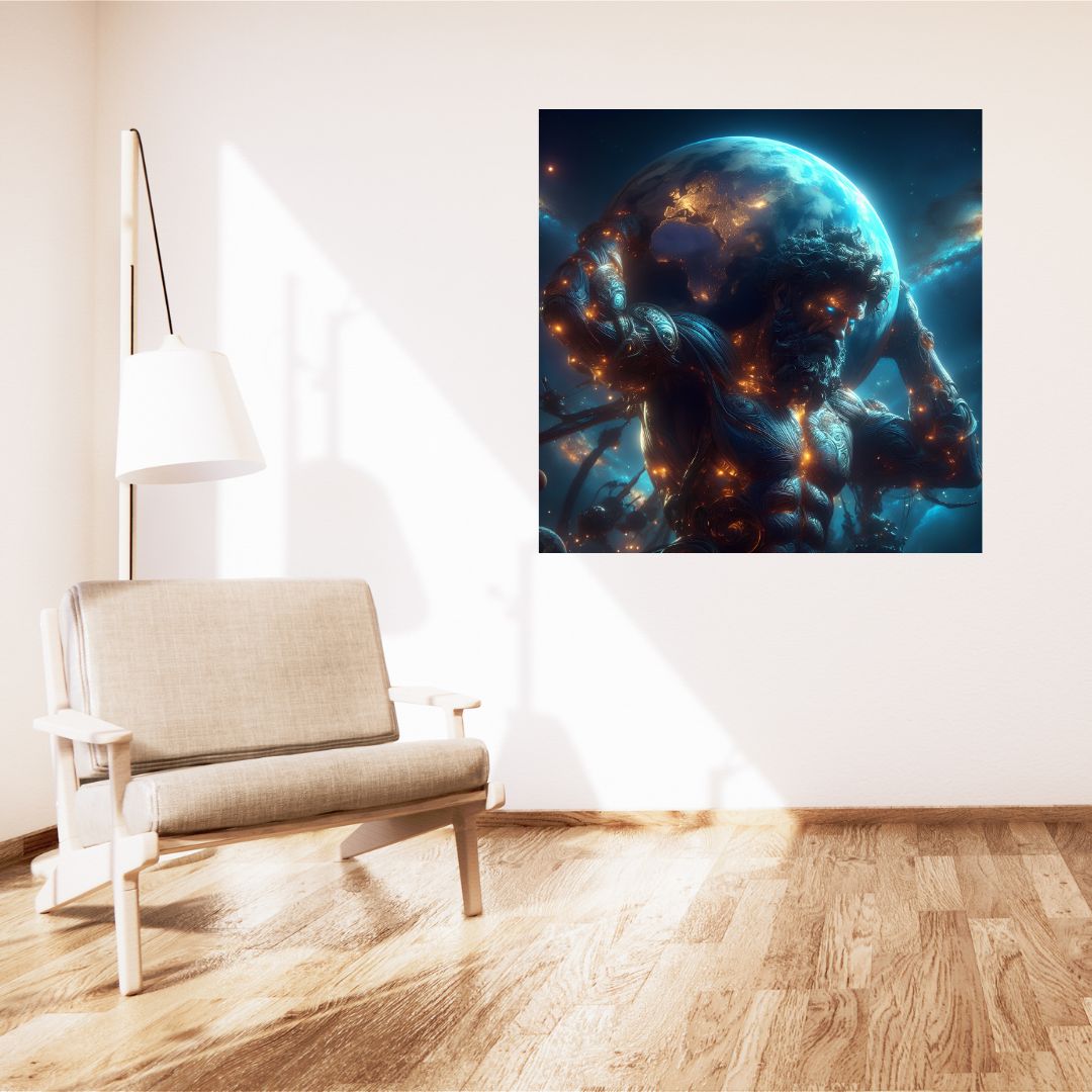 Cosmic Atlas Poster: Luminous Canvas of the Earth Carried by Zeus