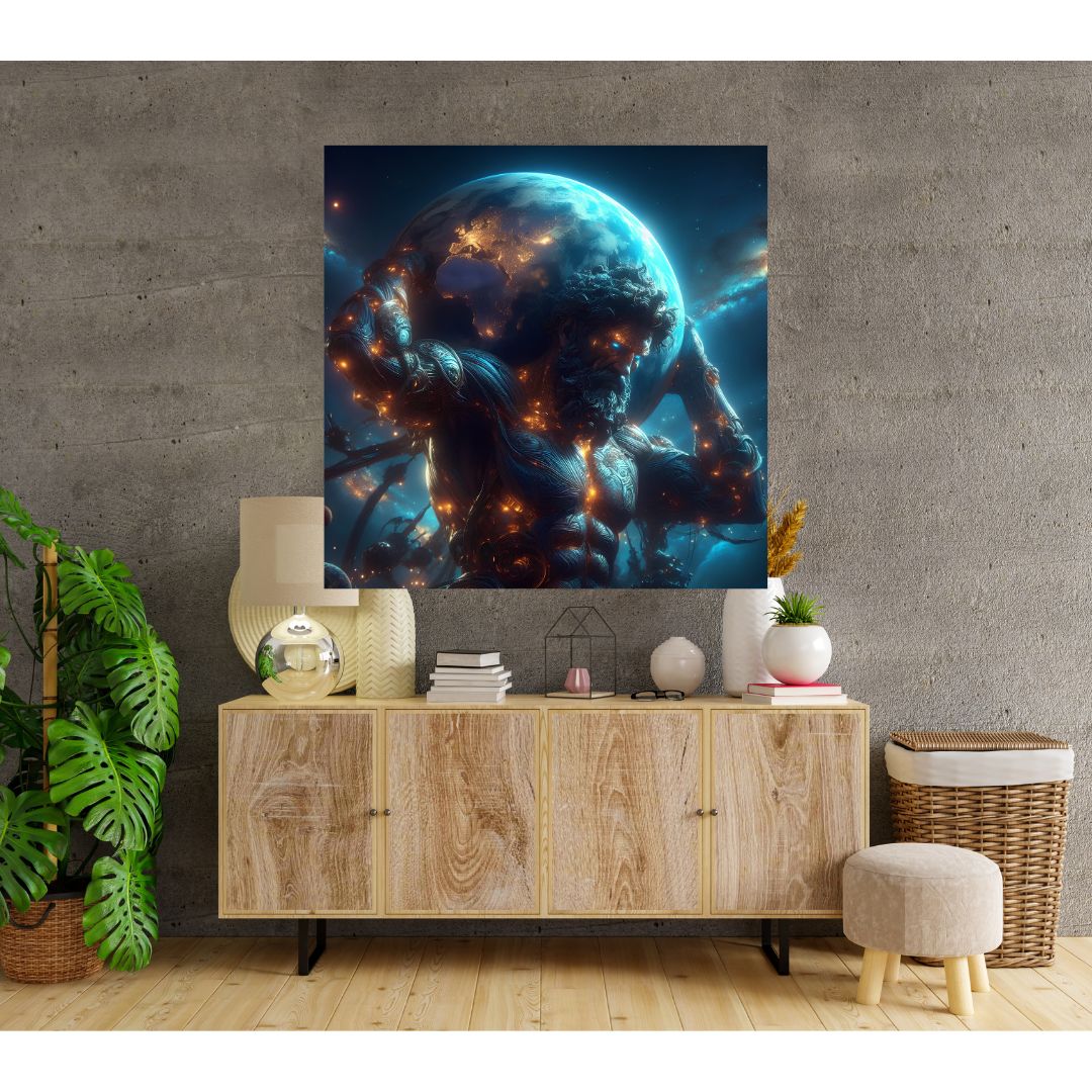 Cosmic Atlas Poster: Luminous Canvas of the Earth Carried by Zeus