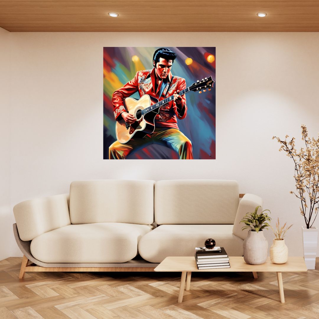 Poster Toile Pop Art Elvis Presley - Tableau Moderne du King