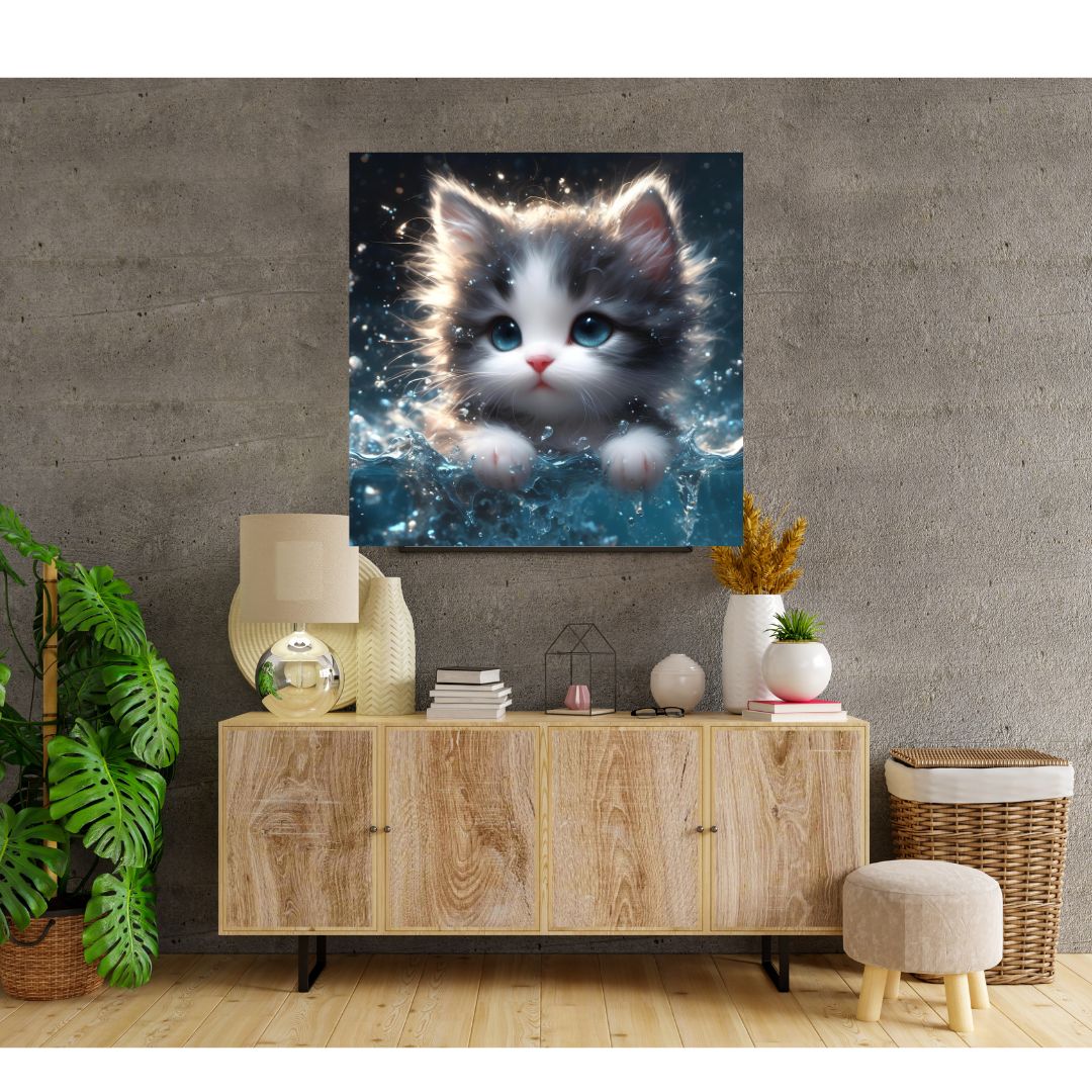 Poster Tableau Chaton Mignon - Décoration Murale Adorable pour Chambre ou Salon