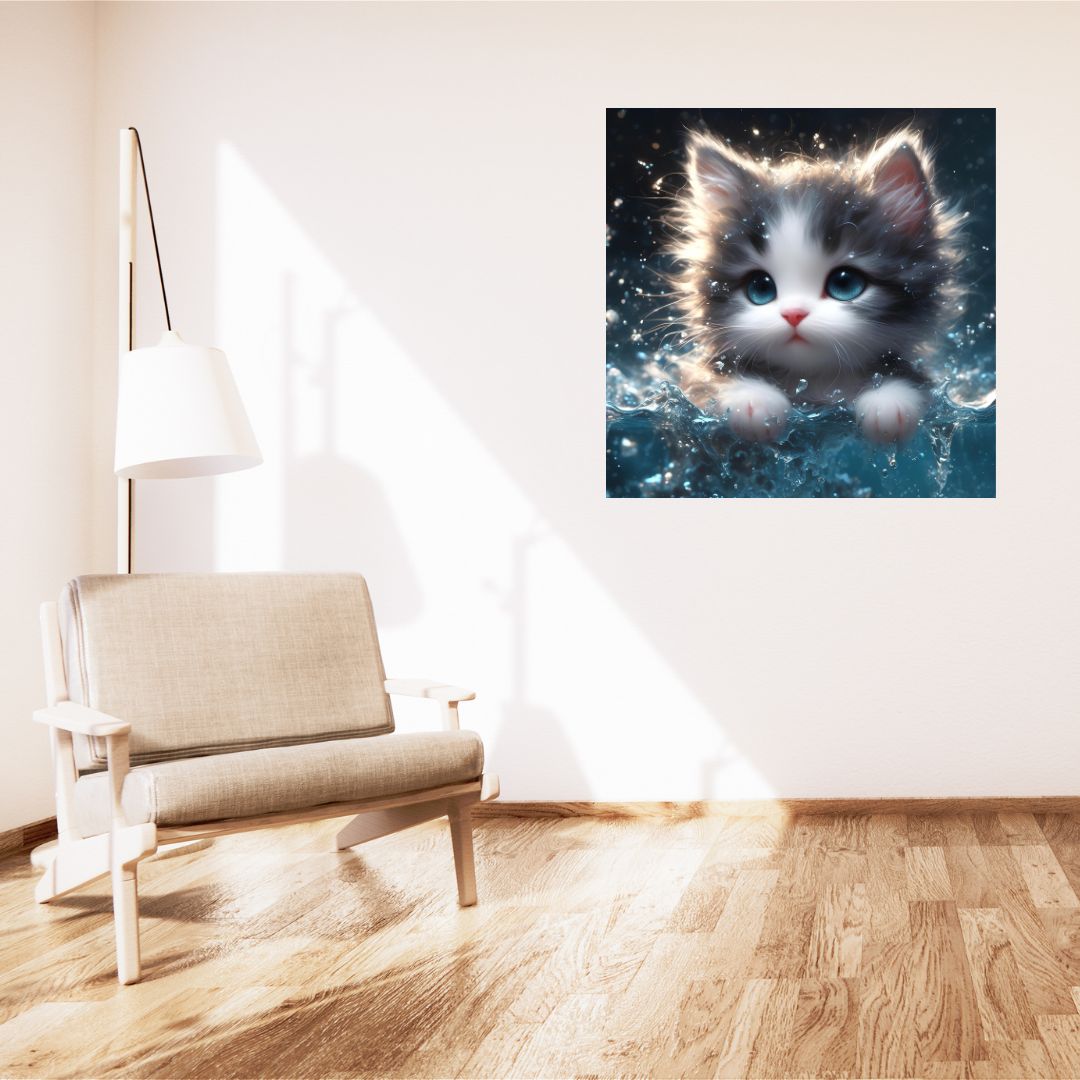 Poster Tableau Chaton Mignon - Décoration Murale Adorable pour Chambre ou Salon