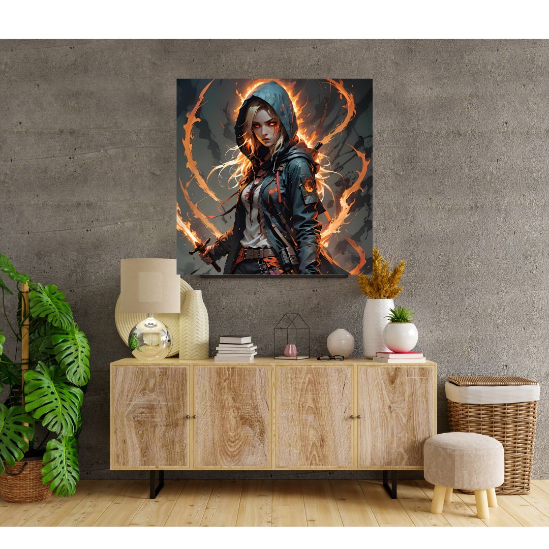 Póster Cazador de Fuego - Decoración de pared de fantasía 