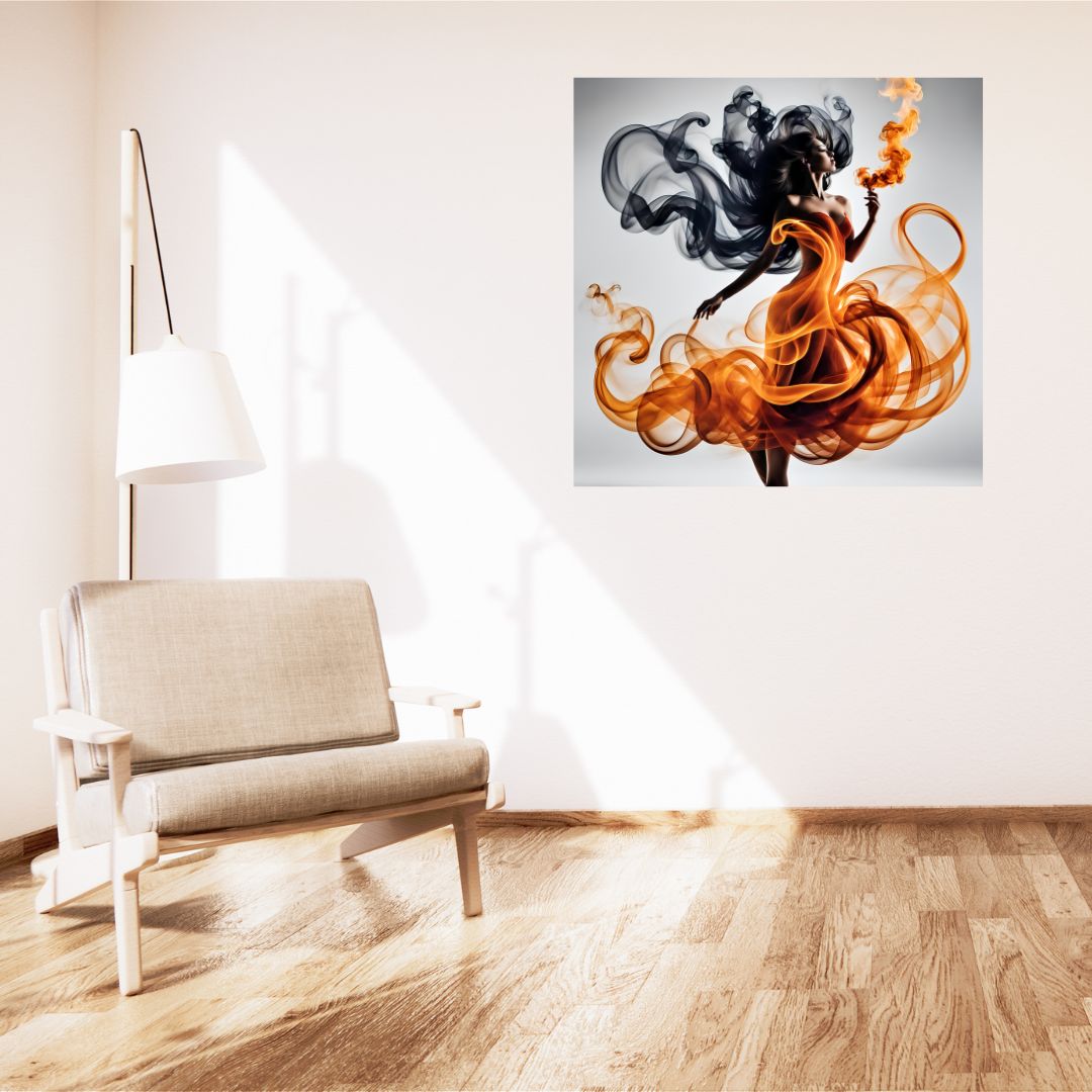 Póster de bailarina de humo española - Elegante decoración de pared para salón 