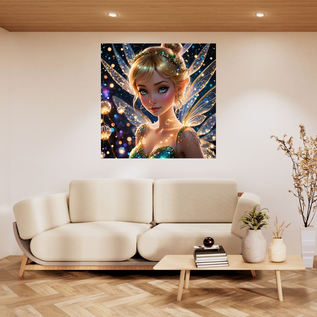 Tinkerbell Light Up Canvas Poster - Disney Wall Decor 