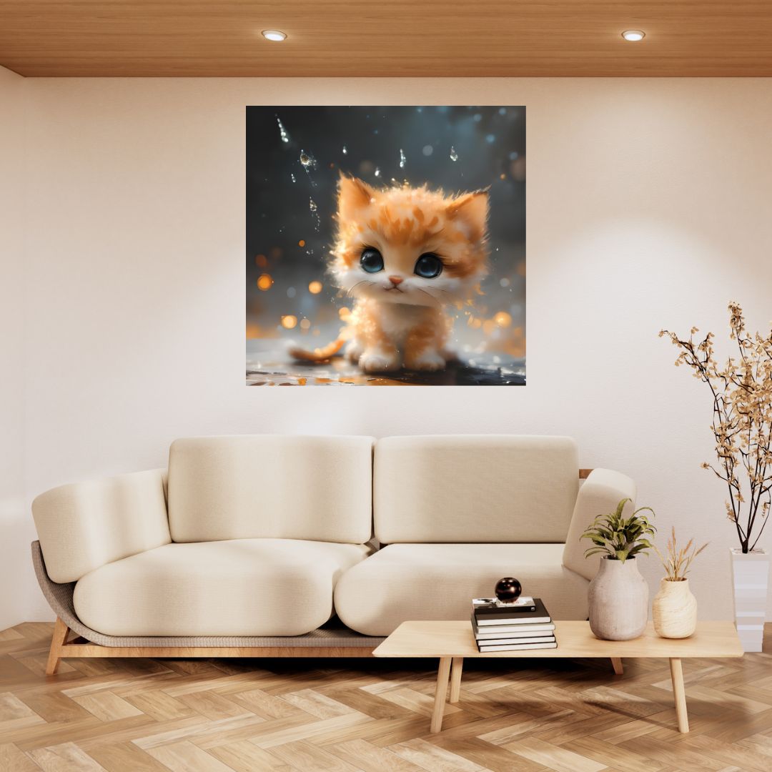 Cute Ginger Kitten Poster - Unique Interior Decor Poster 