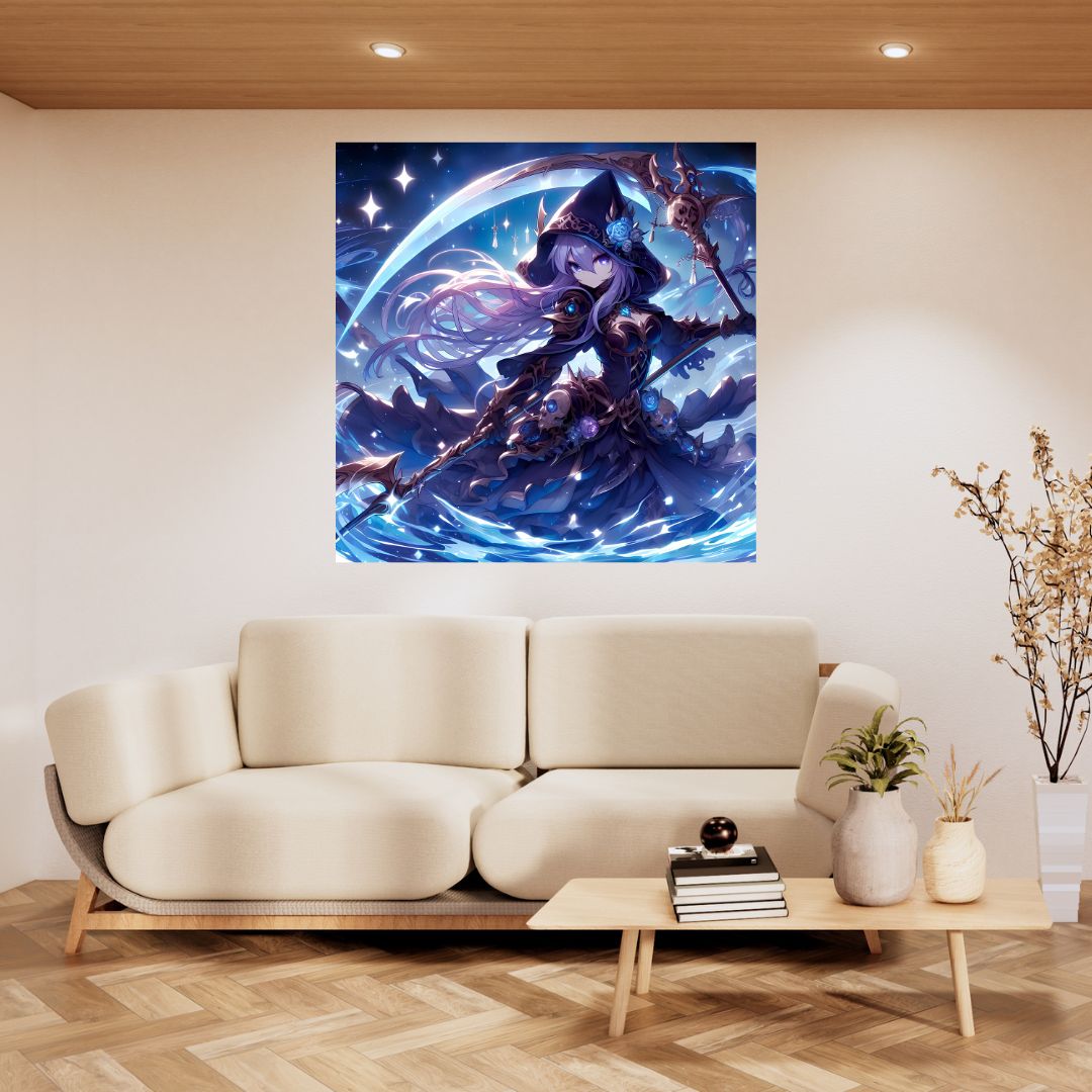 Epic Painting Poster "Elf Witch in the Moonlight"