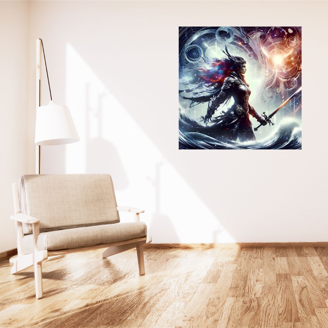 Galactic Heroine Poster: "Knight of the Galaxy" Painting