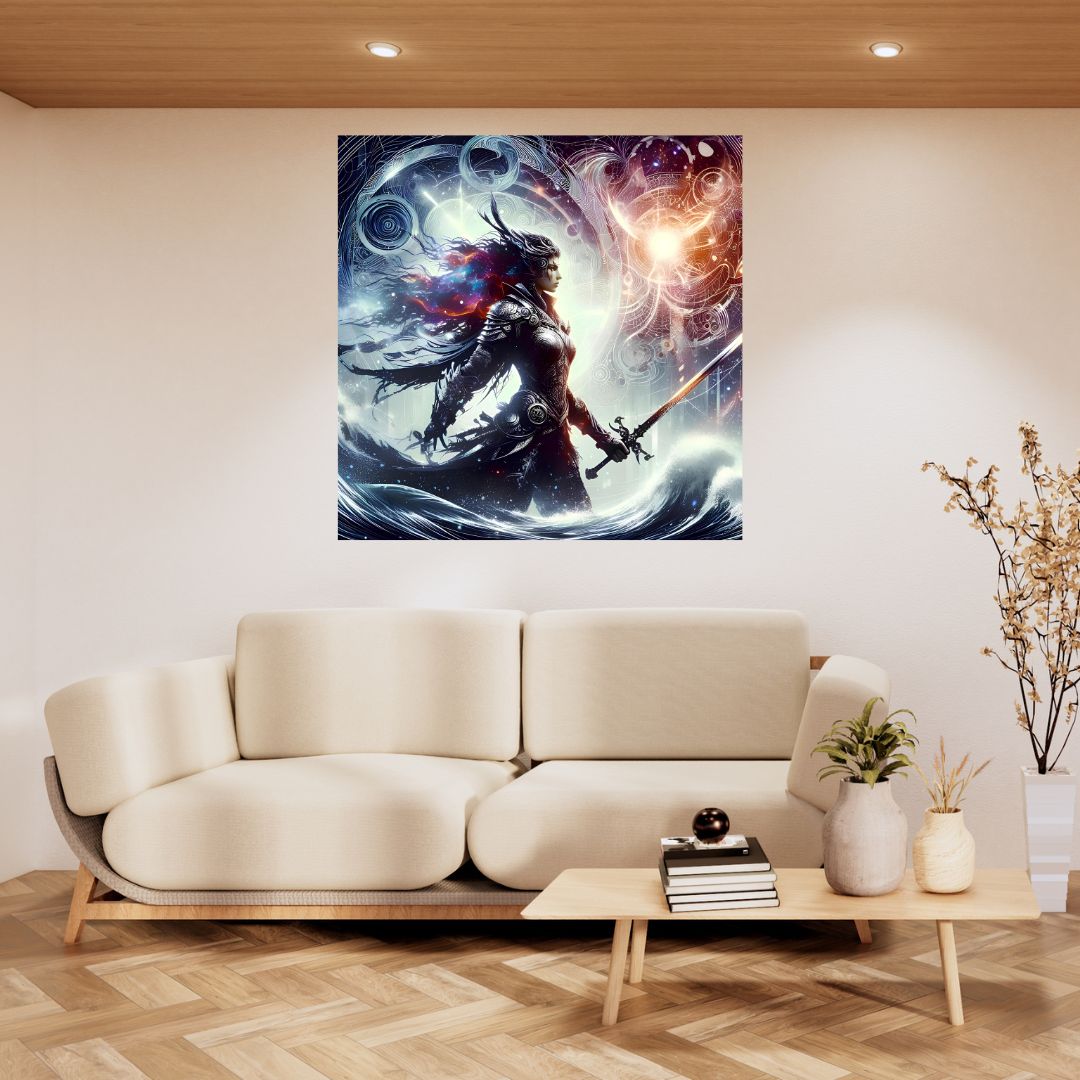 Galactic Heroine Poster: "Knight of the Galaxy" Painting