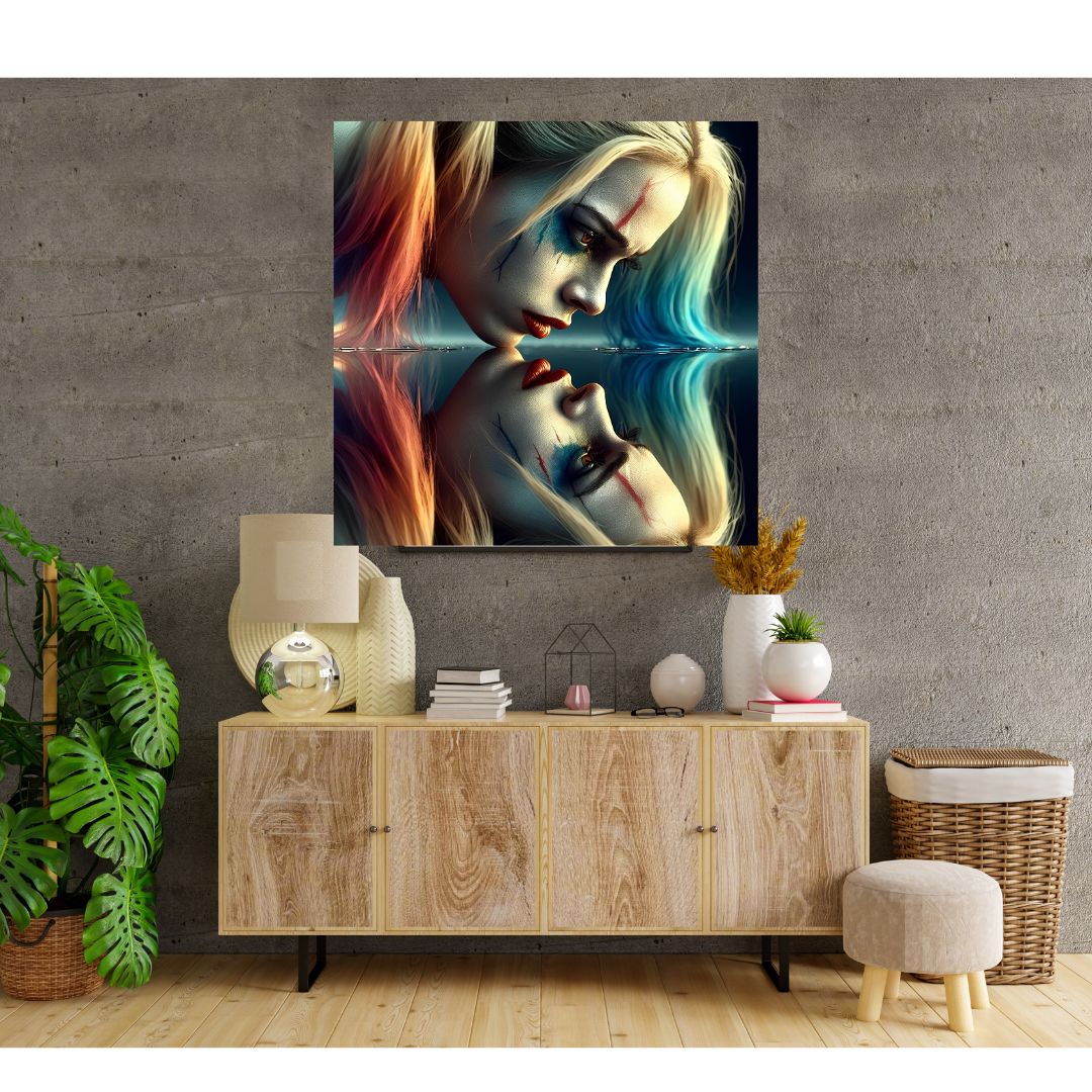 Póster Pintura decorativa de pared "Reflejo de Harley Quinn"